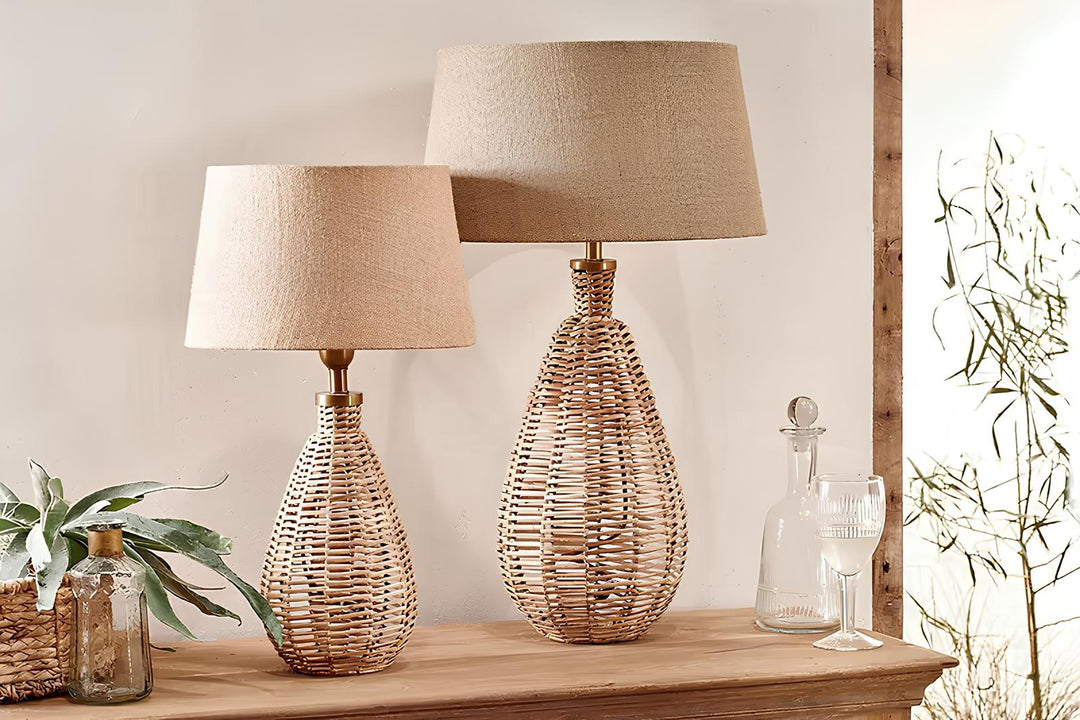 Rattan & Bamboo Cane Table Lamp - Navya