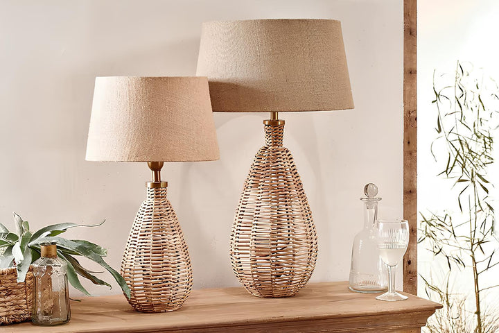 Rattan & Bamboo Cane Table Lamp - Navya