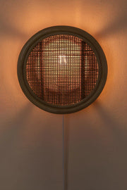 Rattan Wall Lamp for Bedroom | Cane Wall Sconce - Rebecca