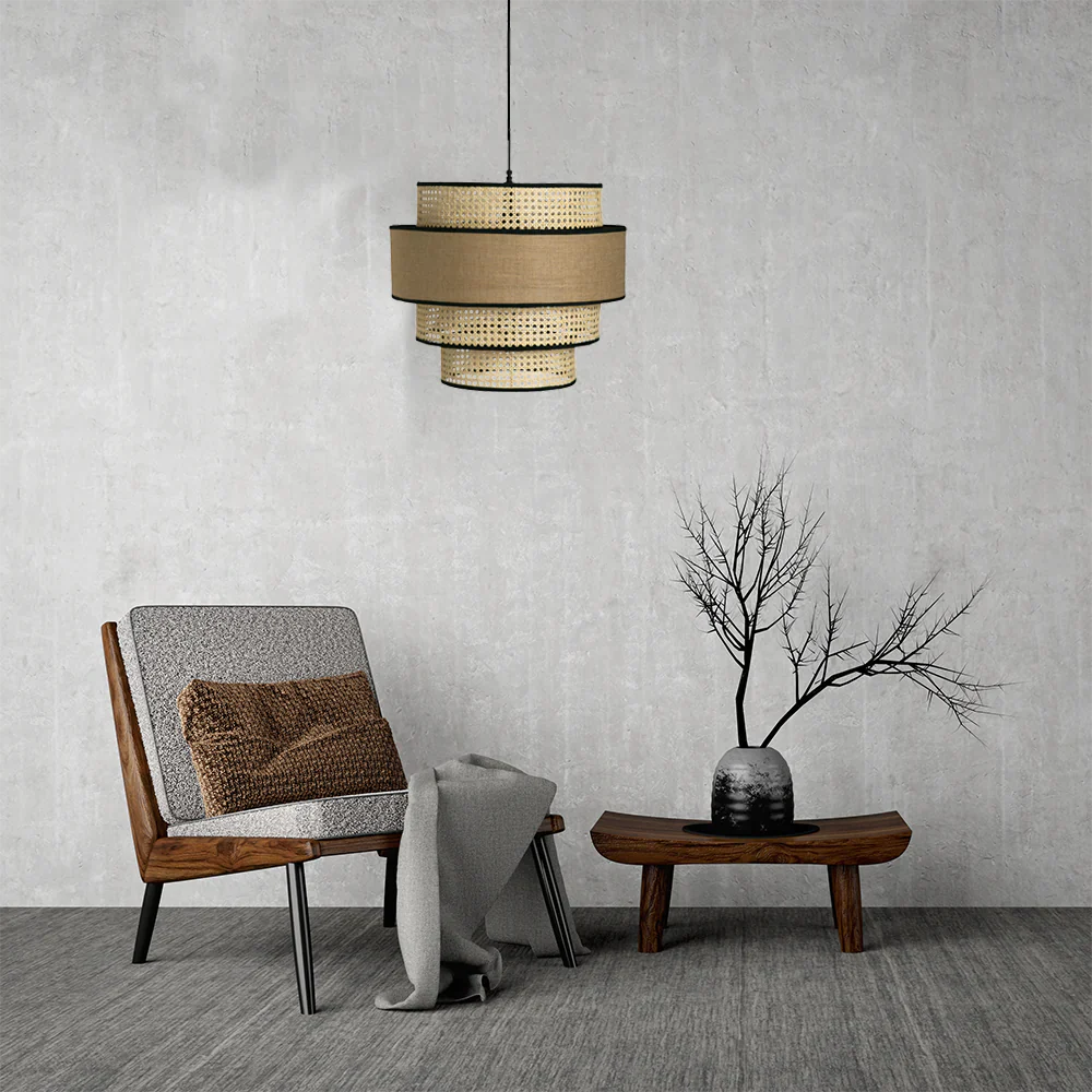 Bamboo Hanging Light for Living Room | Cane Pendant Lamp - Otto