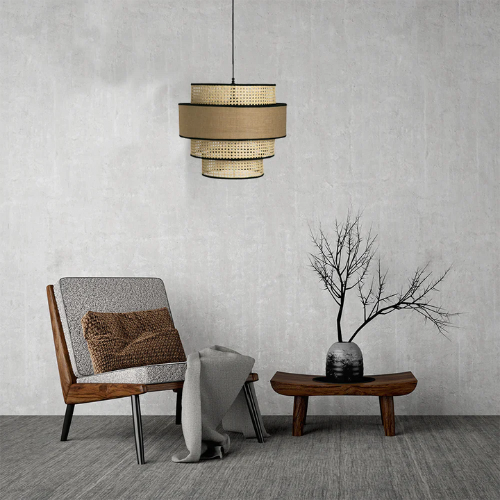 Bamboo Hanging Light for Living Room | Cane Pendant Lamp - Otto