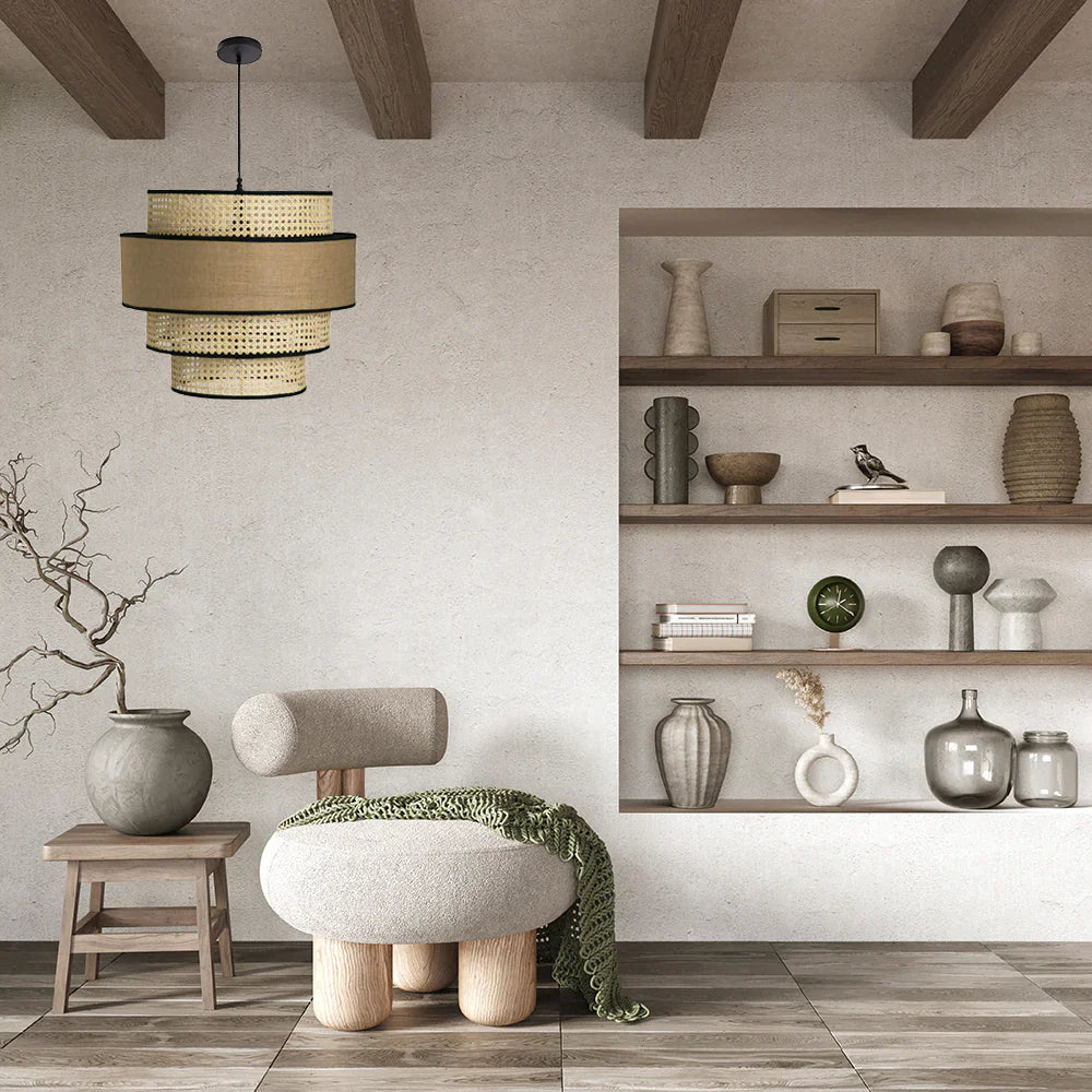 Bamboo Hanging Light for Living Room | Cane Pendant Lamp - Otto