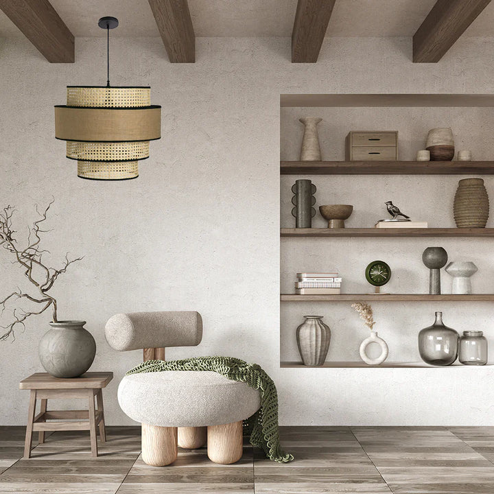 Bamboo Hanging Light for Living Room | Cane Pendant Lamp - Otto