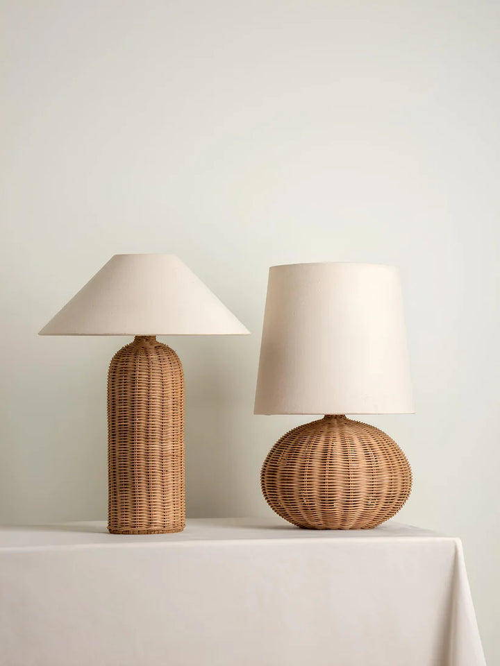 Rattan & Bamboo Table Lamp for Bedroom | Handmade - SUN