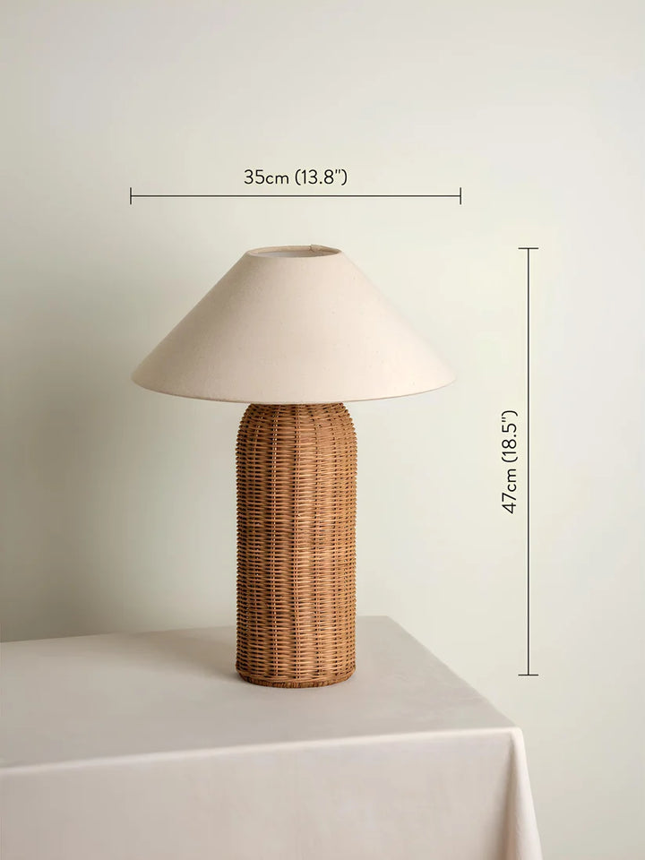 Rattan & Bamboo Table Lamp for Bedroom | Cane Table Lamp - Quana