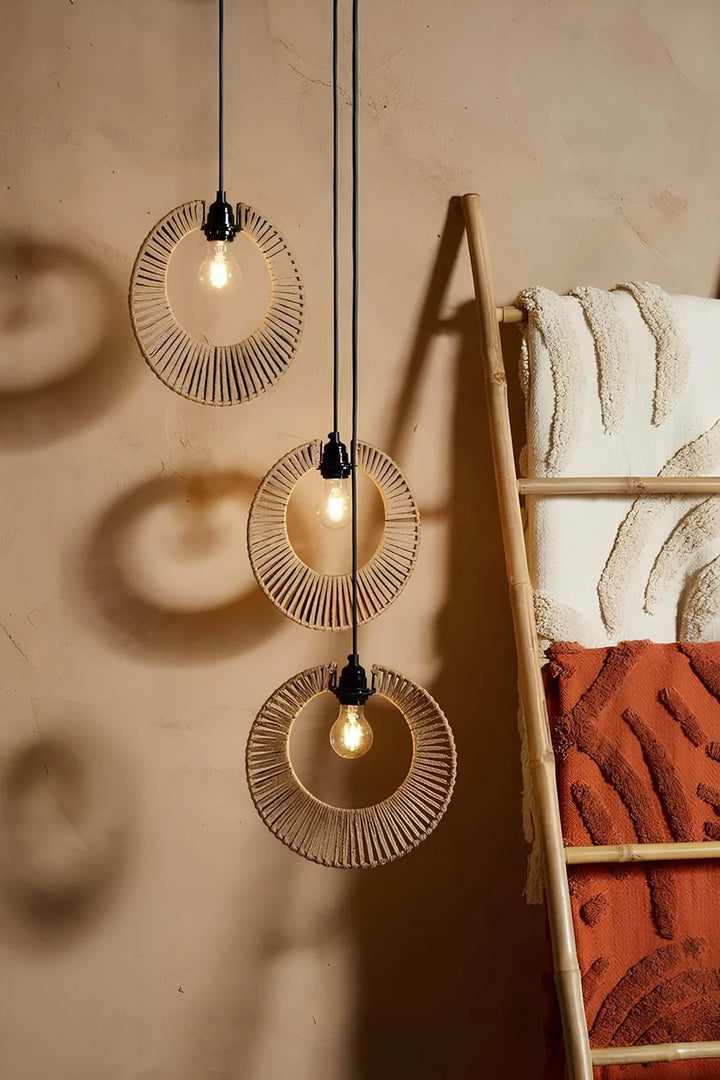 Jute Ceiling Light for Hallway | Natural Hanging Lamp - Gareth