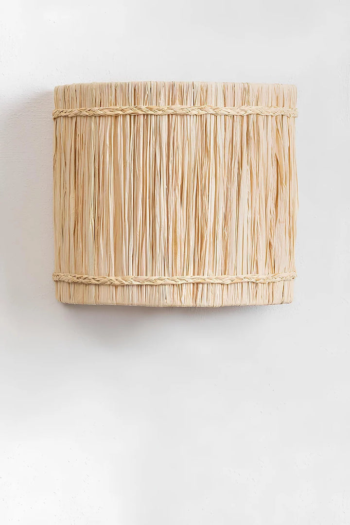Raffia Wall Light for Living Room | Boho Paper Wall Sconce - Pryor