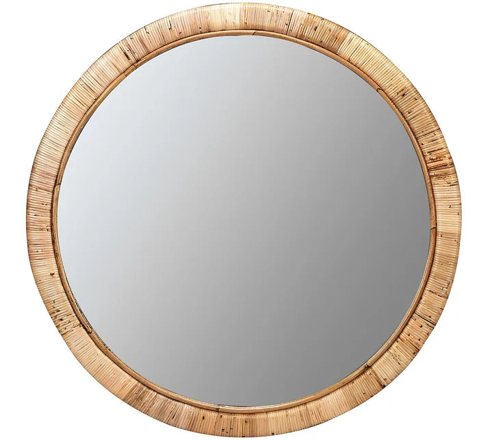 Rattan Wall Mirror for Living Room - Nialton