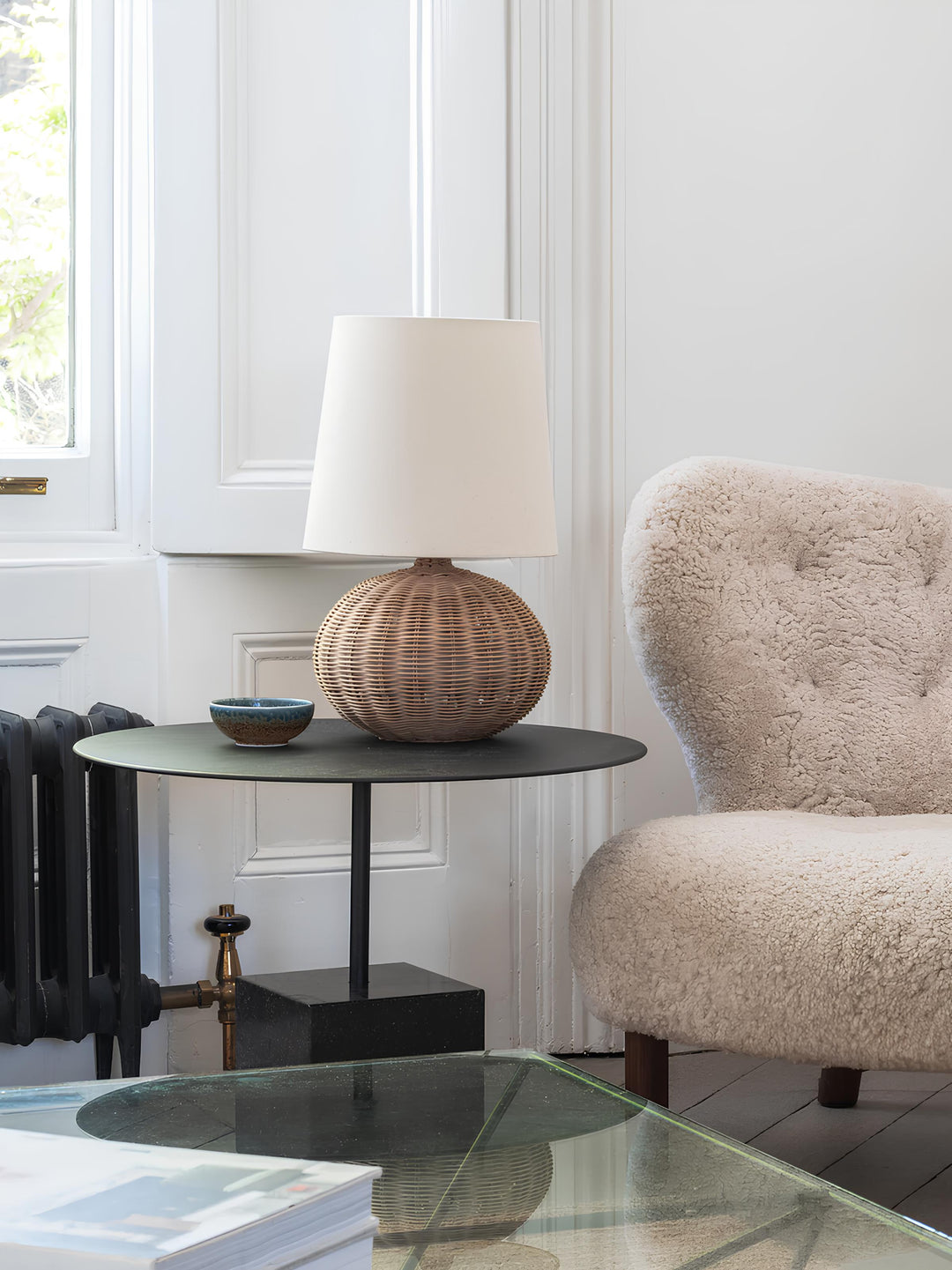 Rattan & Bamboo Table Lamp for Bedroom | Handmade - SUN