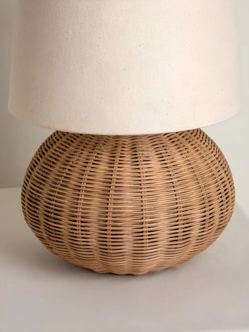 Rattan & Bamboo Table Lamp for Bedroom | Handmade - SUN