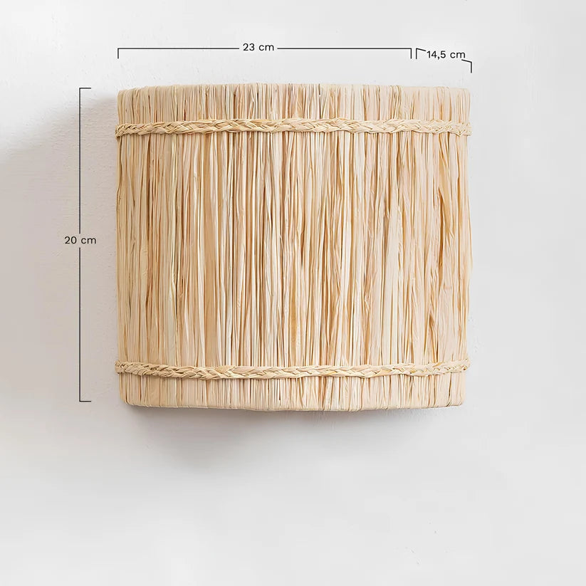 Raffia Wall Light for Living Room | Boho Paper Wall Sconce - Pryor