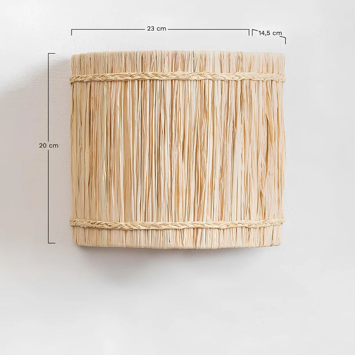 Raffia Wall Light for Living Room | Boho Paper Wall Sconce - Pryor