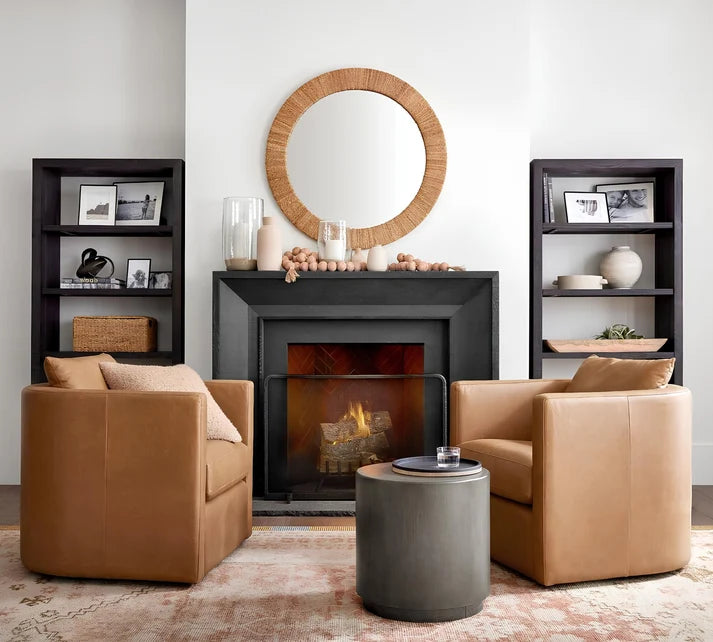 Rattan Wall Mirror for Living Room | Boho Round Mirror - Orsander