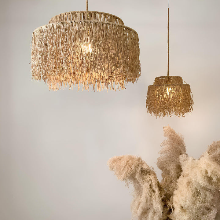 Jute Ceiling Light for Living Room 14 Inch - Dasya by Luxury Rattan Handicrafts 