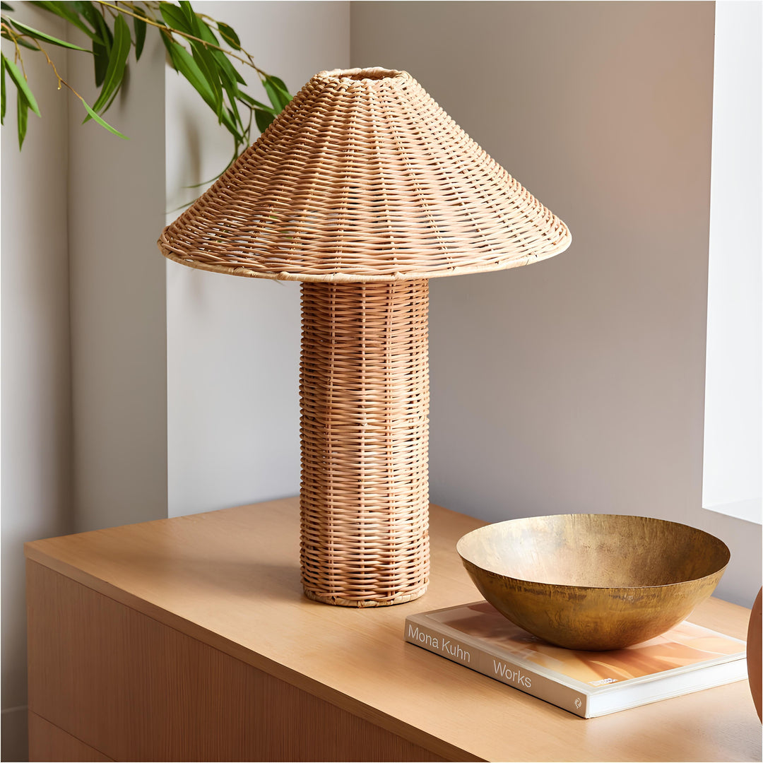 Rattan & Bamboo Cane Table Lamp - Shrishti