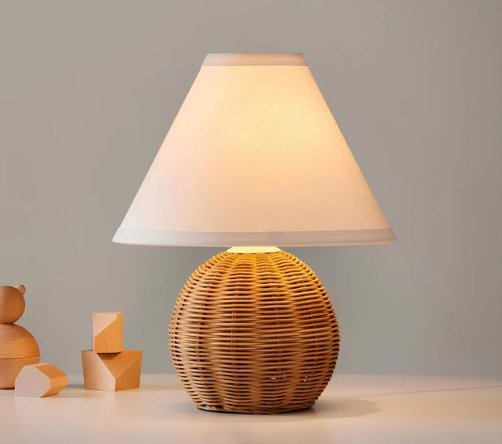 Rattan & Bamboo Table Lamp for Bedroom- Fenris