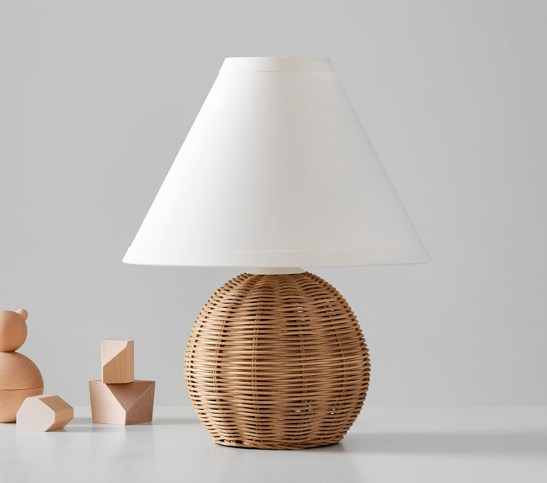 Rattan & Bamboo Table Lamp for Bedroom- Fenris