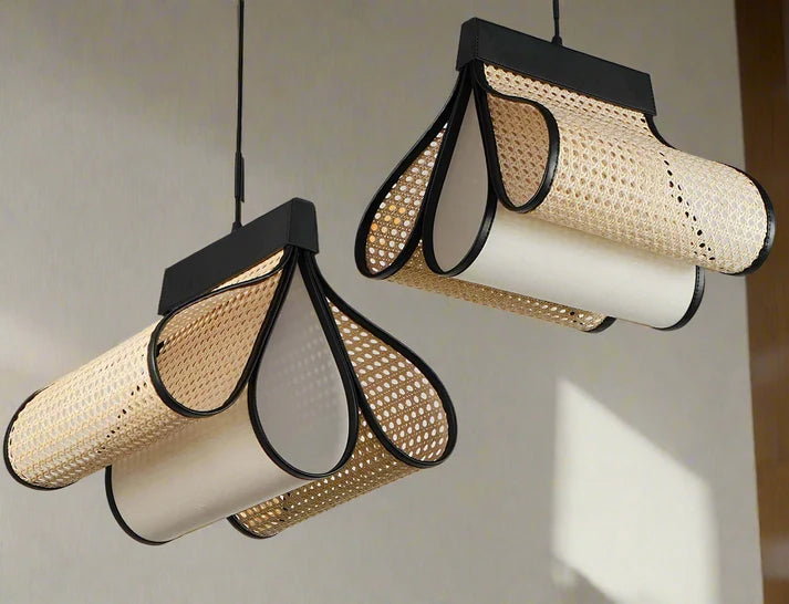 Rattan Hanging Light for Living Room | Cane Pendant Lamp - Pixie