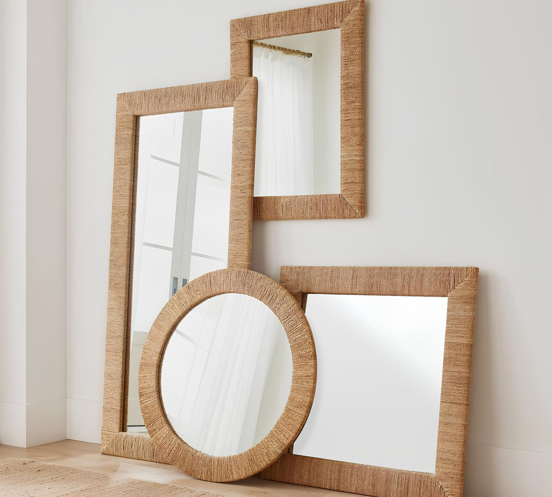 Bamboo Floor Mirror for living room | Cane Mirror | Rattan Mirror - Chahna - Luxury Rattan Handicrafts  Uncategorized (Image 3)