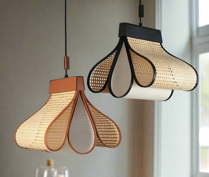 Rattan Hanging Light for Living Room | Cane Pendant Lamp - Pixie