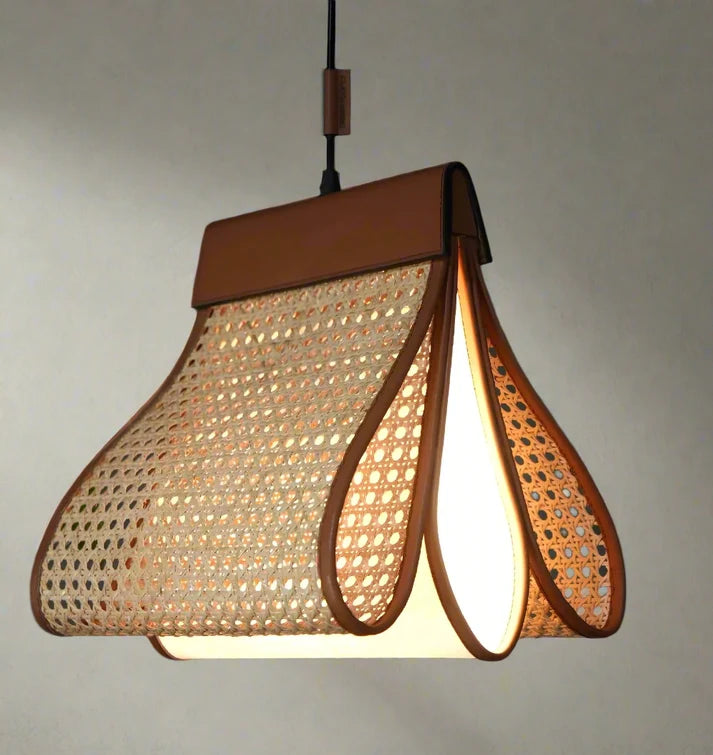 Rattan Hanging Light for Living Room | Cane Pendant Lamp - Pixie