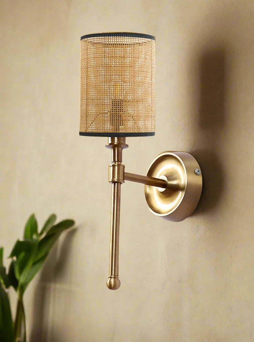 Bamboo Wall Light for Hallway | Rattan Wall Sconce - Roscoe