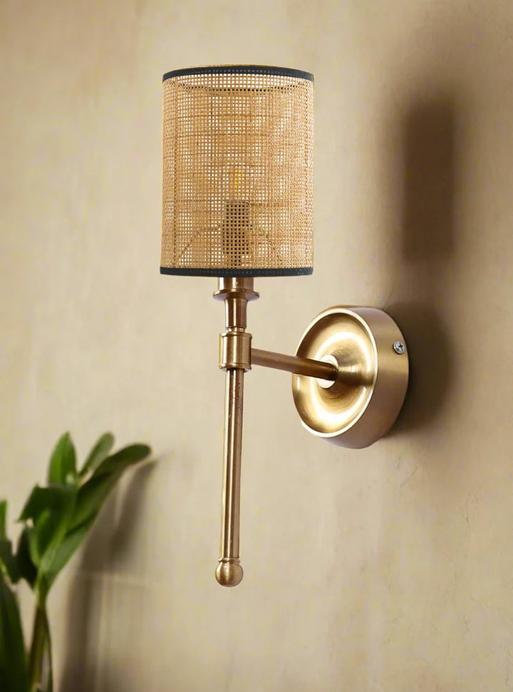 Bamboo Wall Light for Hallway | Rattan Wall Sconce - Roscoe