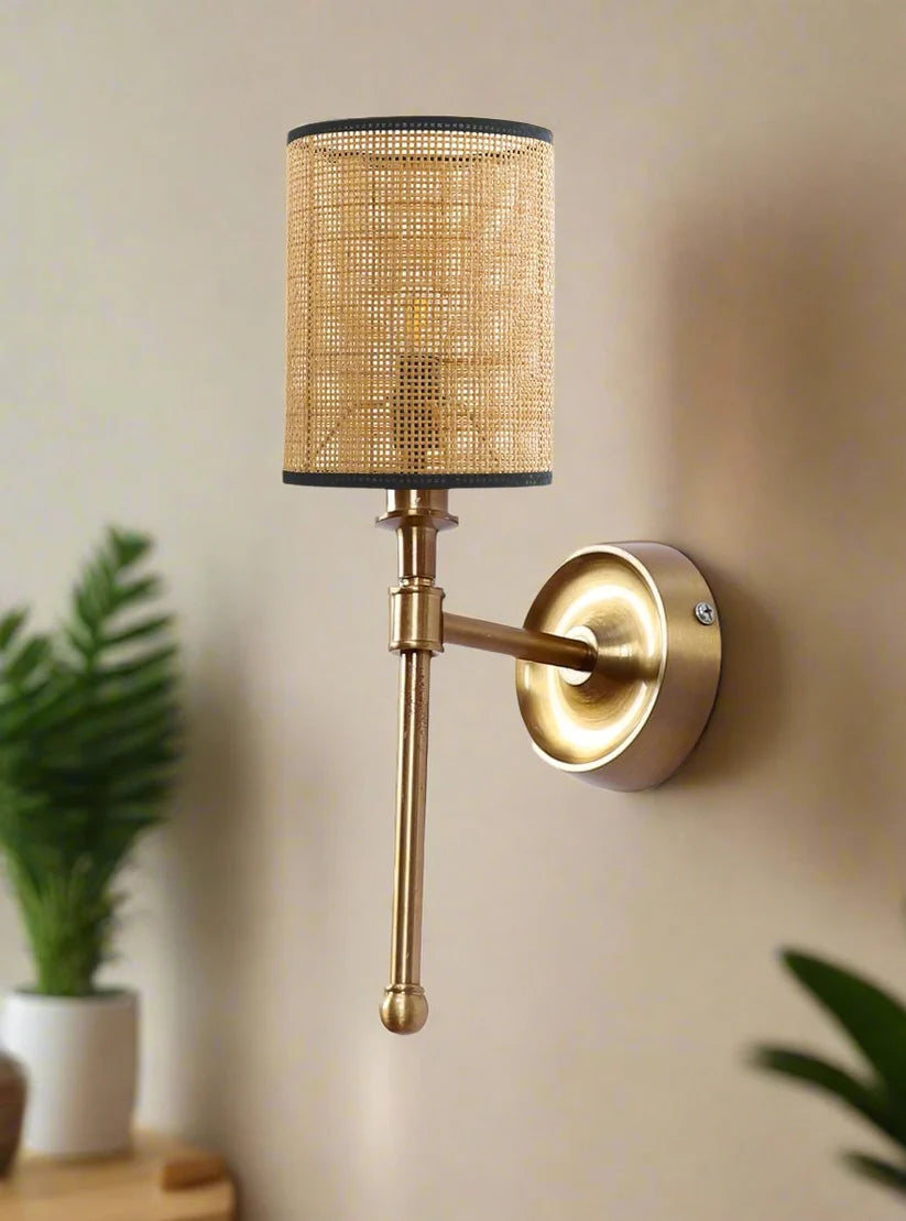 Bamboo Wall Light for Hallway | Rattan Wall Sconce - Roscoe