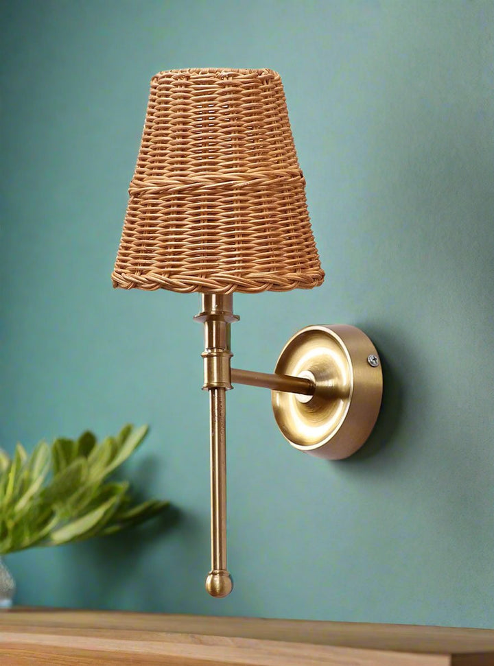 Wicker Wall Light for Hallway | Cane Wall Lamp - Catofordby