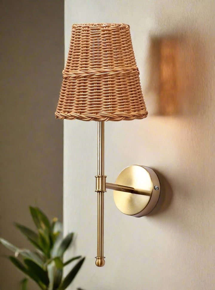 Cane Wall Lamp for Bathroom | Rattan Wall Sconce - Yancy