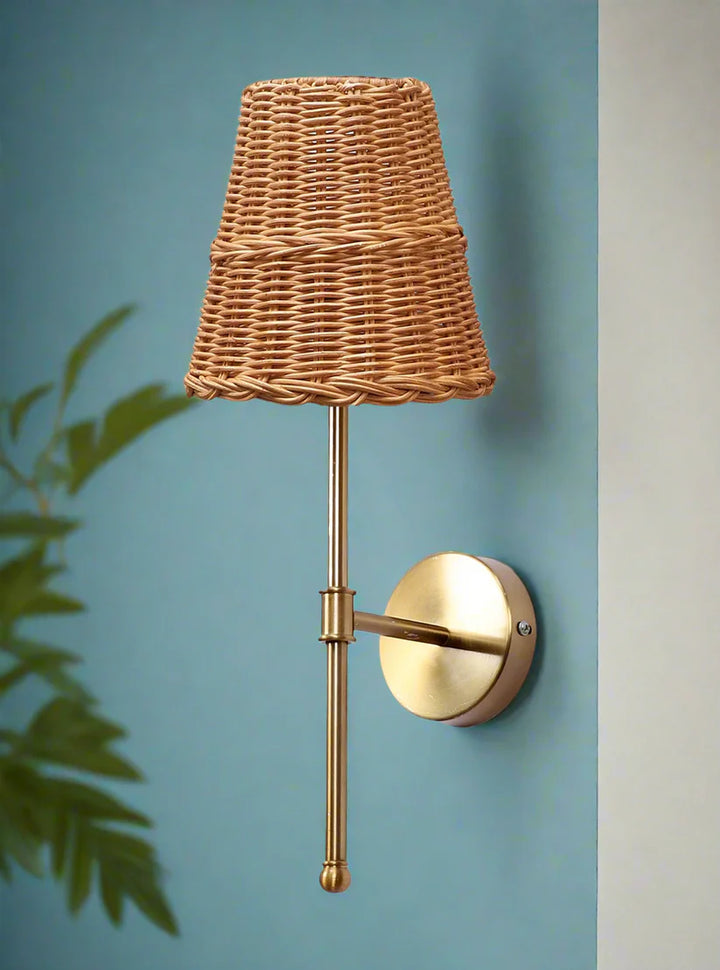 Cane Wall Lamp for Bathroom | Rattan Wall Sconce - Yancy