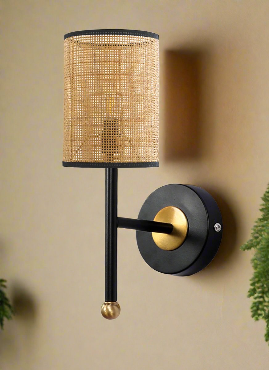 Rattan Wall Lamp for Bedroom | Cane Wall Sconce - Marlow