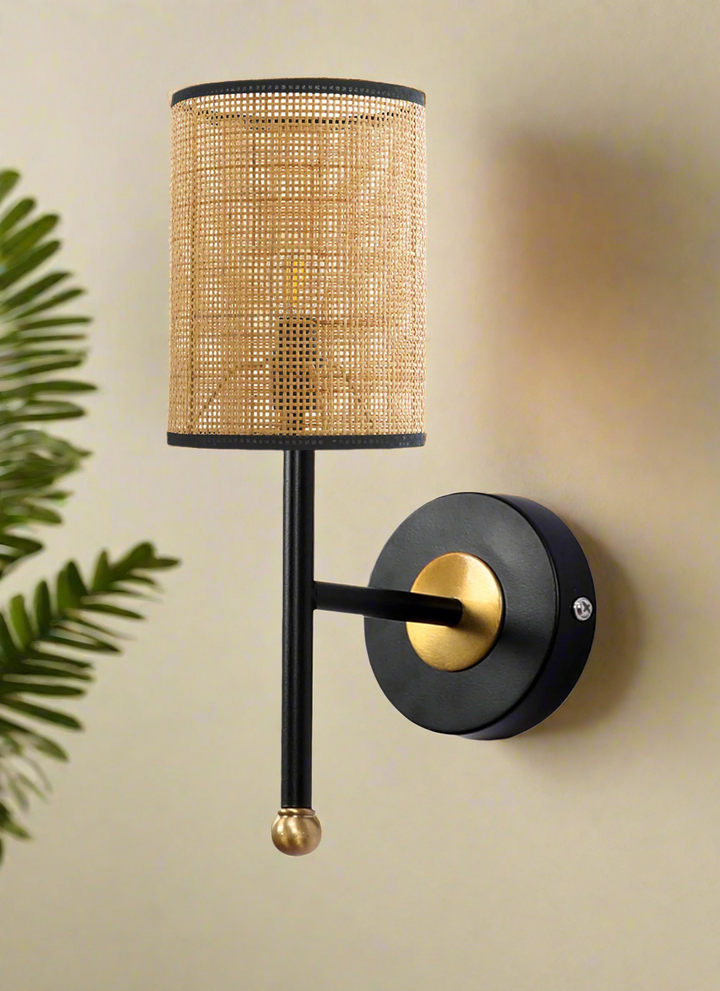 Rattan Wall Lamp for Bedroom | Cane Wall Sconce - Marlow