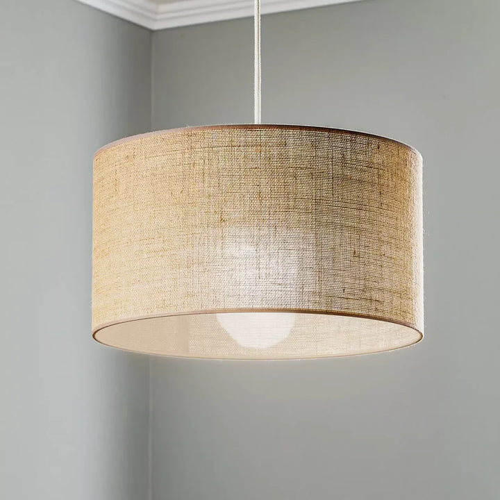 Jute Hanging Light for Living Room | Natural Pendant Lamp - Varek