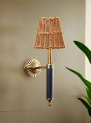 Cane Wall Lamp for Living Room | Wicker Wall Sconce - Odika