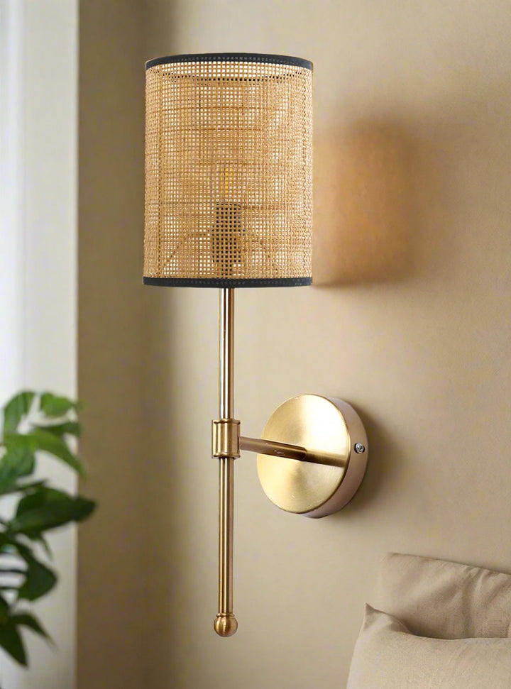 Bamboo Wall Light for Dining Room | Rattan Wall Sconce - Quinlan