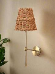 Rattan Wall Lamp for Living Room | Wicker Wall Sconce - Ulwinton
