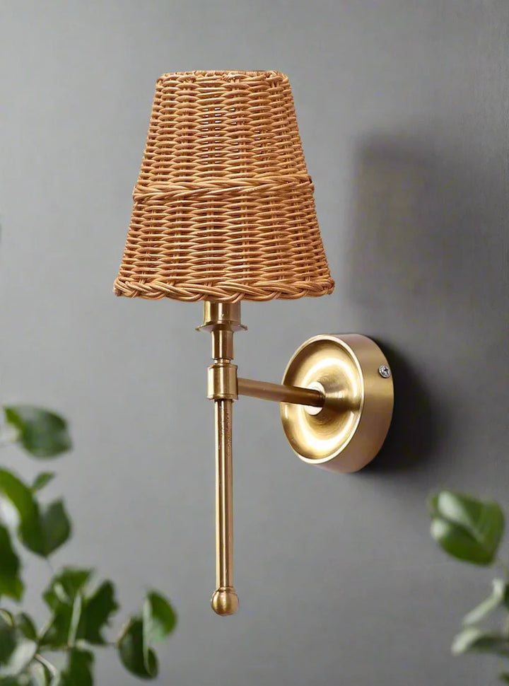 Wicker Wall Light for Hallway | Cane Wall Lamp - Catofordby