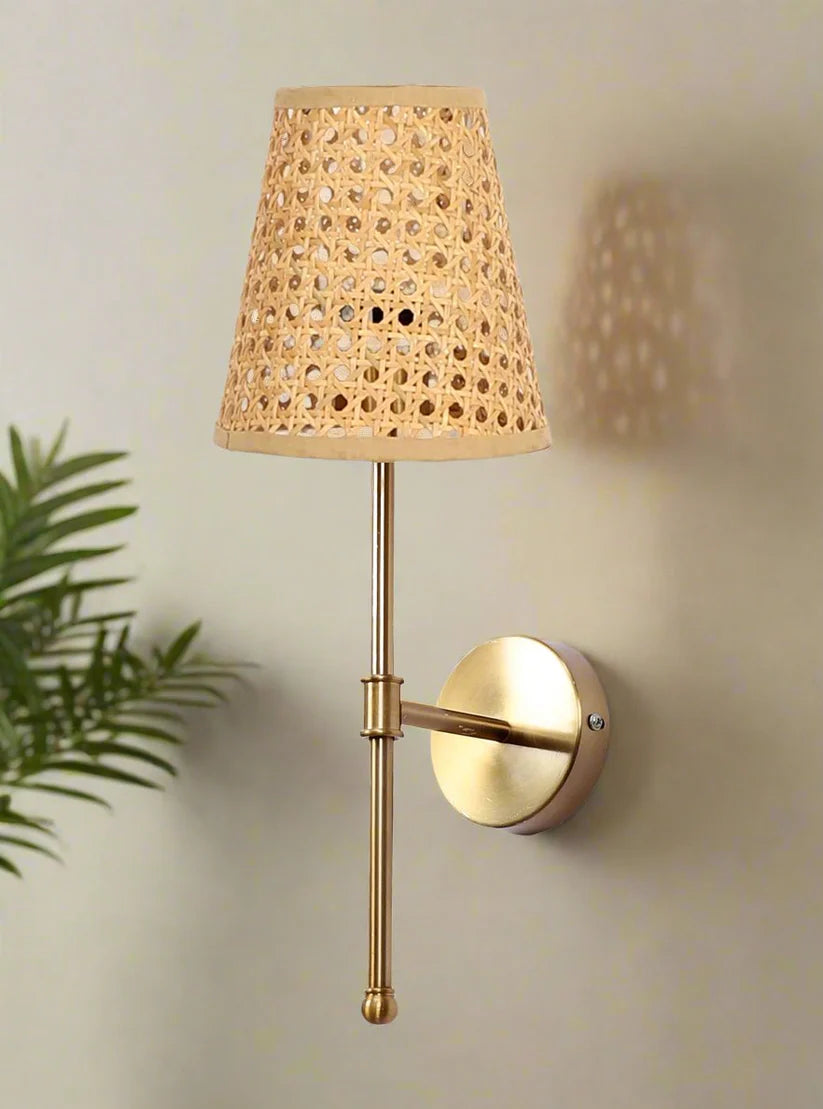 Cane Wall Light for Kitchen | Bamboo Wall Lamp - Everett
