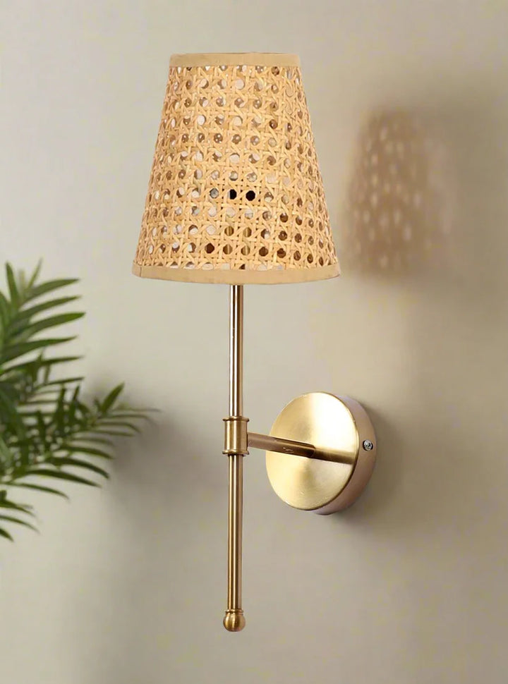 Cane Wall Light for Kitchen | Bamboo Wall Lamp - Everett