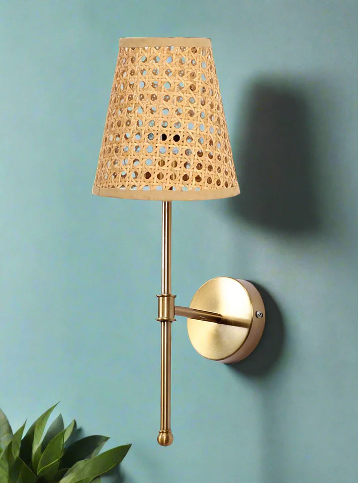 Cane Wall Light for Kitchen | Bamboo Wall Lamp - Everett