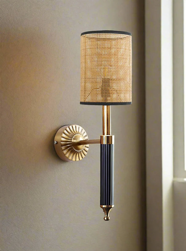 Wicker Wall Sconce for Bathroom | Rattan Wall Lamp- Grahammeby