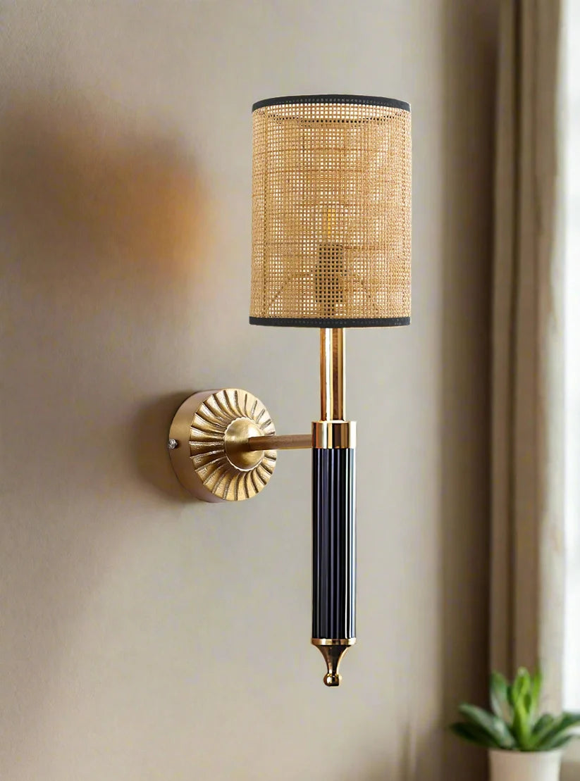 Wicker Wall Sconce for Bathroom | Rattan Wall Lamp- Grahammeby