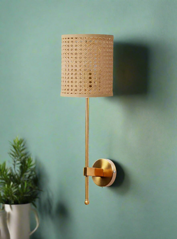 Rattan Wall Sconce for Dining Room | Wicker Wall Lamp - Quillton