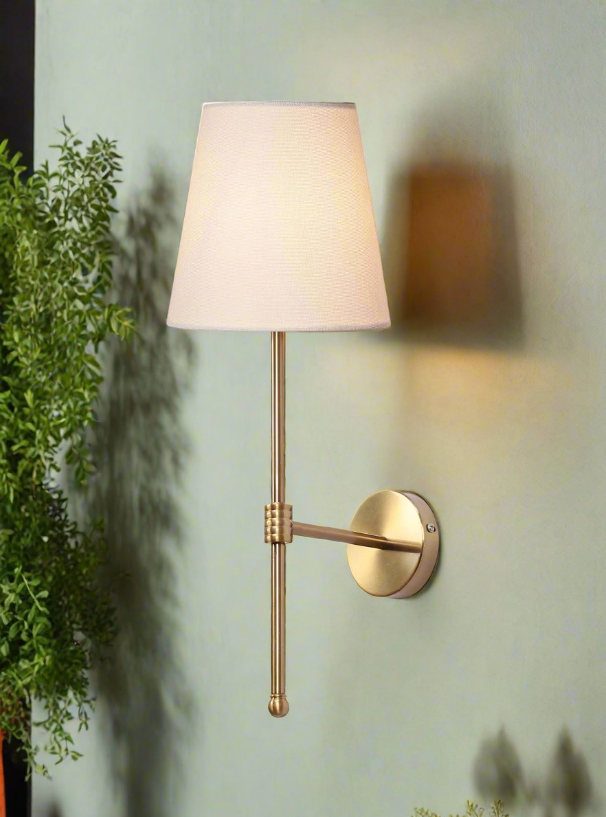 Art Deco Wall Light for Bedroom | Fabric Wall Lamp - Evin