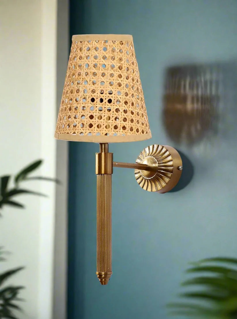 Wicker Wall Lamp for Dining Room - Wardenshir