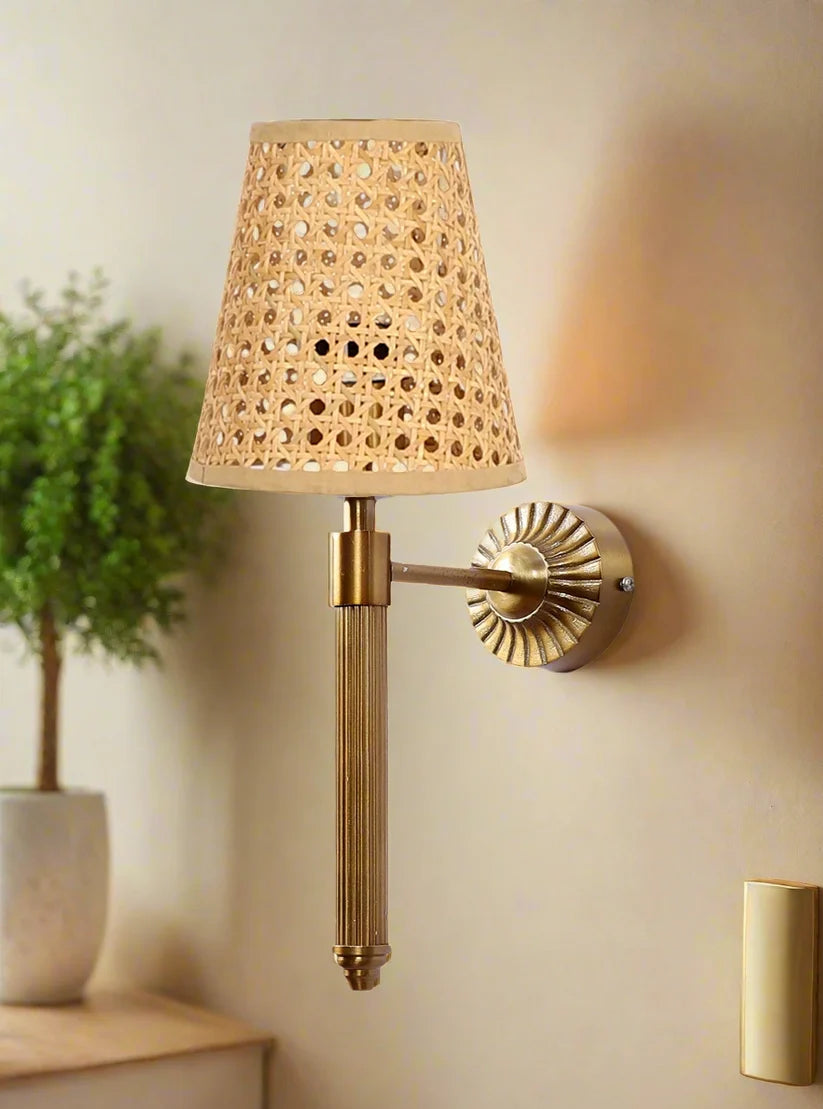 Wicker Wall Lamp for Dining Room - Wardenshir