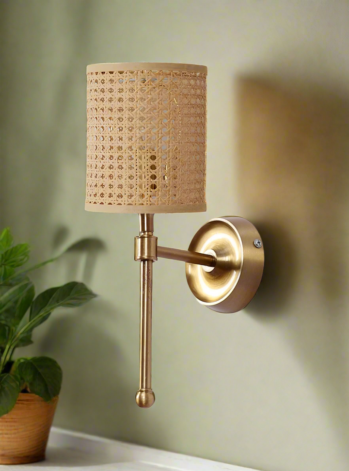 Wicker Wall Sconce for Bathroom | Cane Wall Lamp- Falkonhurstby
