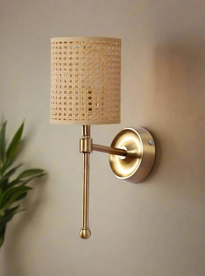 Wicker Wall Sconce for Bathroom | Cane Wall Lamp- Falkonhurstby