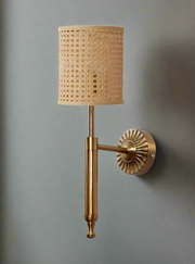 Rattan Wall Light for Hallway | Bamboo Wall Sconce - Wardenshire